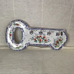 Spanish Handpainted Wall Mount 4 Hooks Key Holder Talavera.